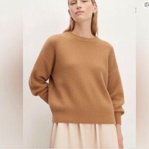 Everlane Alpaca Wool Camel Tan Crew Sweater Lightweight Size XS